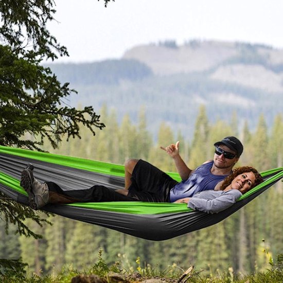 2-Person Lightweight Portable Nylon Hammock - Click Image to Close