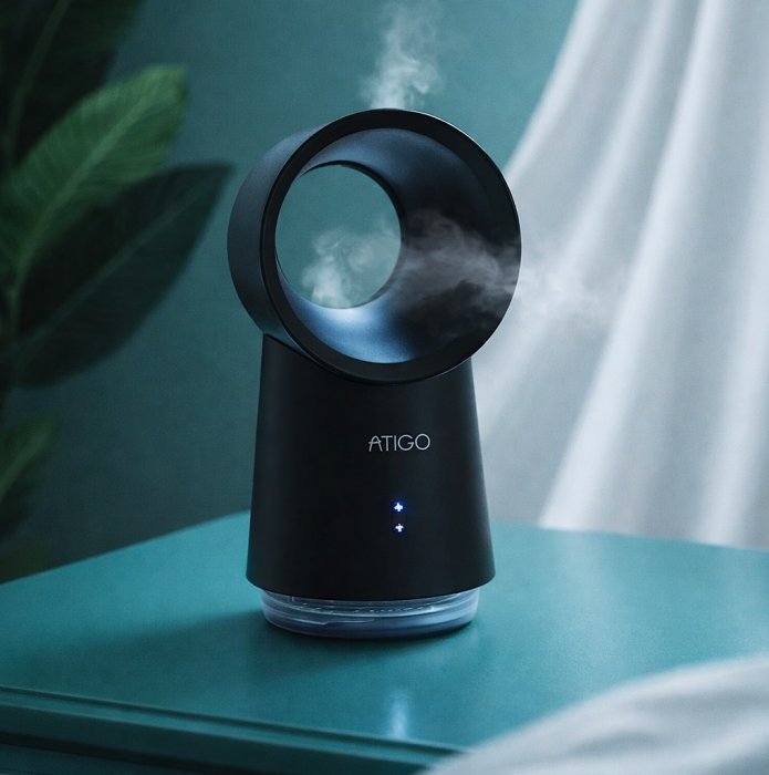 Night light with humidifier