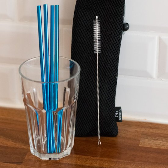 Straws in metal (4 pcs) - Click Image to Close