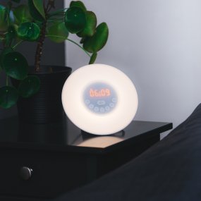 Alarm clock with lights