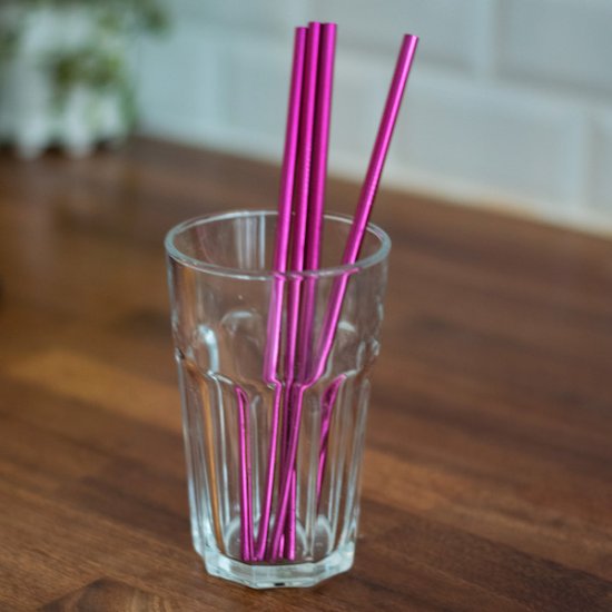 Straws in metal (4 pcs) - Click Image to Close