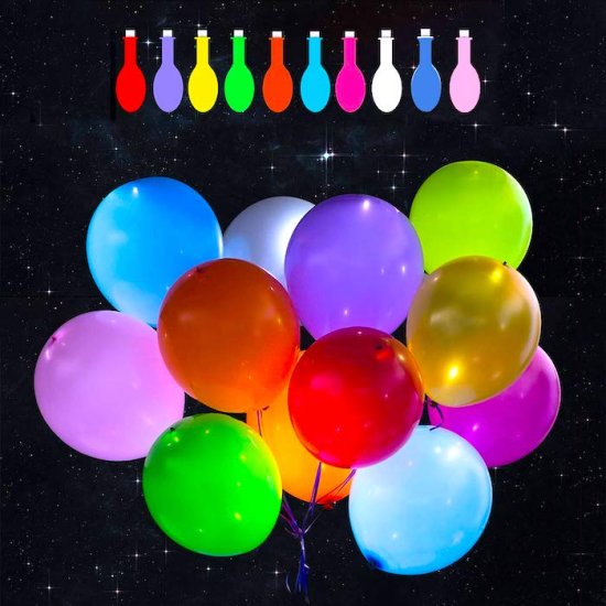 LED-ballonger (10-pack) - Click Image to Close