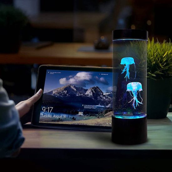 LED lamp with jellyfish - Click Image to Close