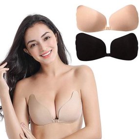 Bandless and self-adhesive bra