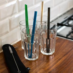 Straws in metal