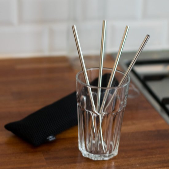 Straws in metal (4 pcs) - Click Image to Close