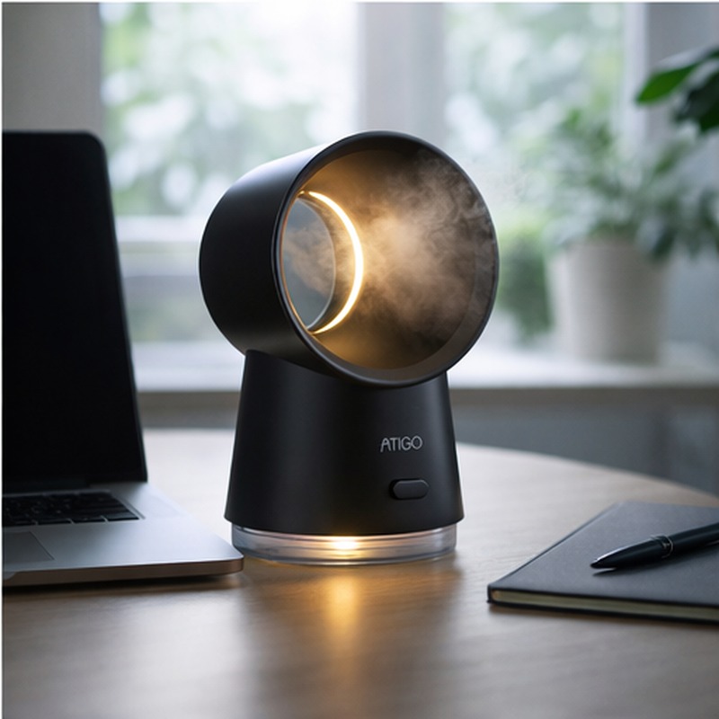 Night light with humidifier