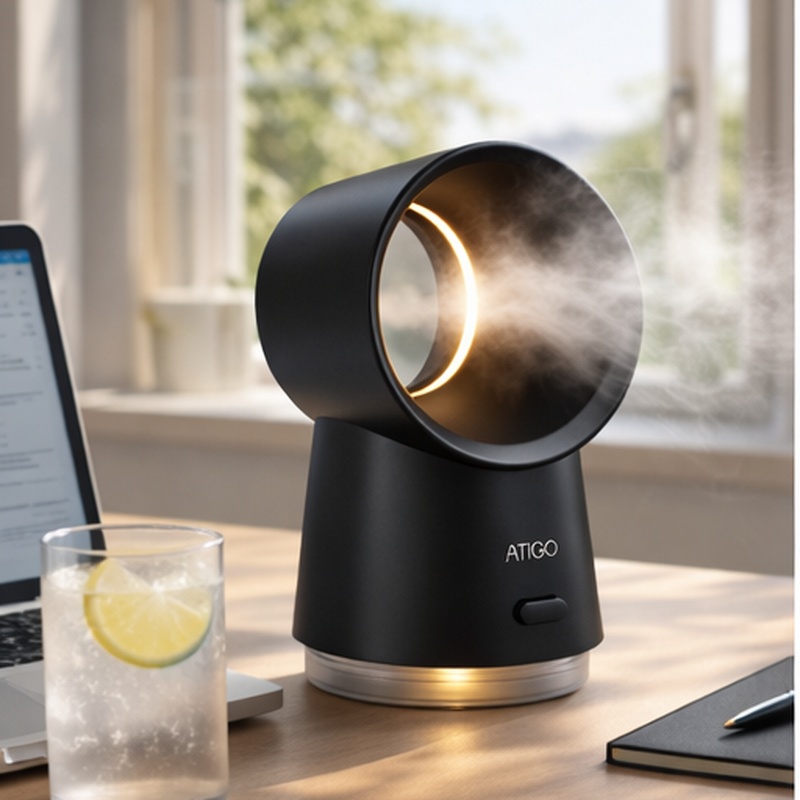 Night light with humidifier