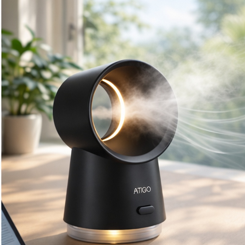 Night light with humidifier