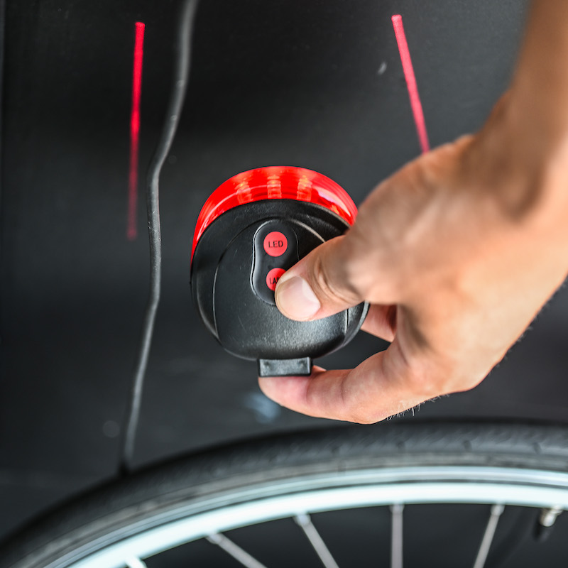 Bicycle lamp with laser