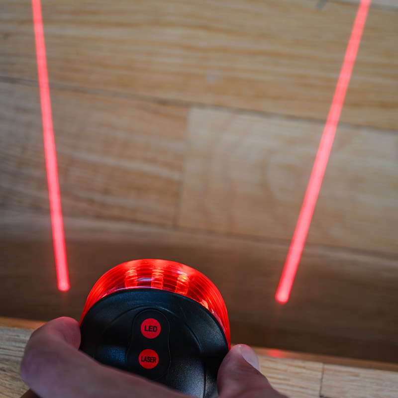 Bicycle lamp with laser