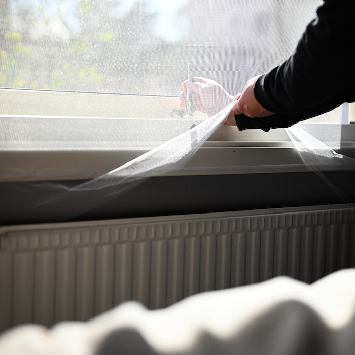 Self-adhesive mosquito net for windows with velcro