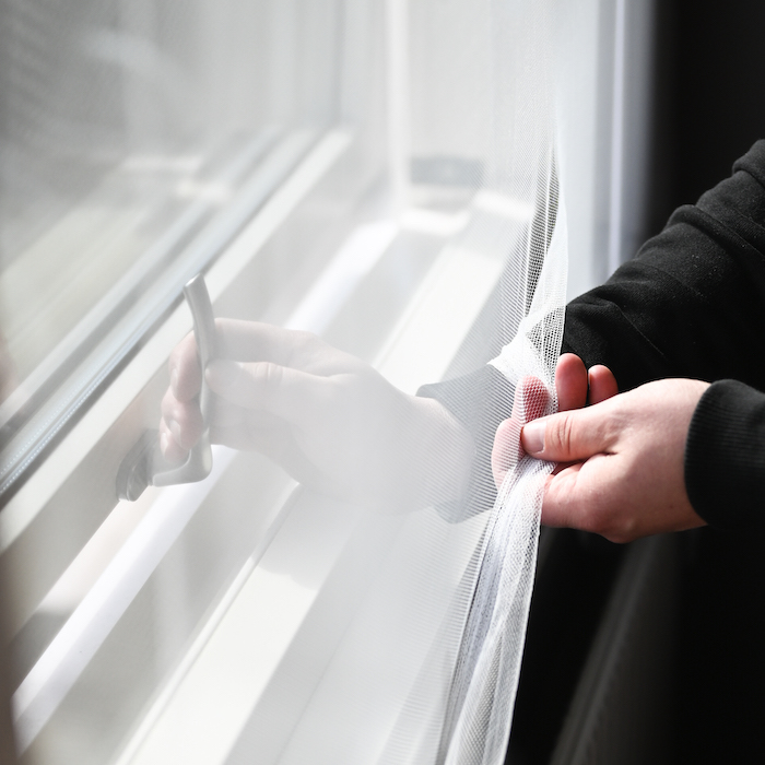 Self-adhesive mosquito net for windows with velcro