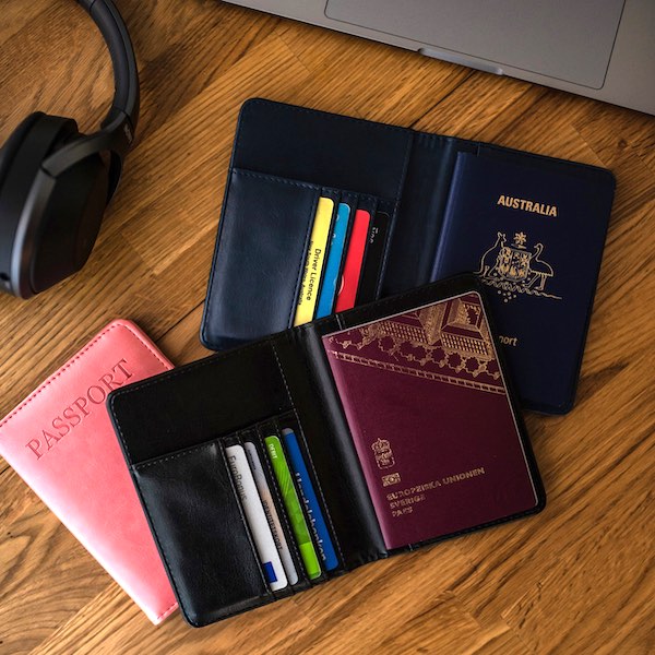 Passport holder in leather