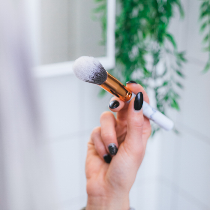 Make-up brushes in marble (10 pcs)
