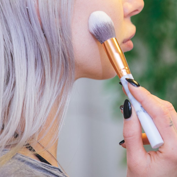 Make-up brushes in marble (10 pcs)