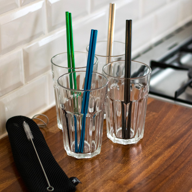 Straws in metal (4 pcs)